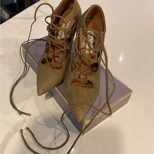 Steve Madden olive green Lace-Up Heels